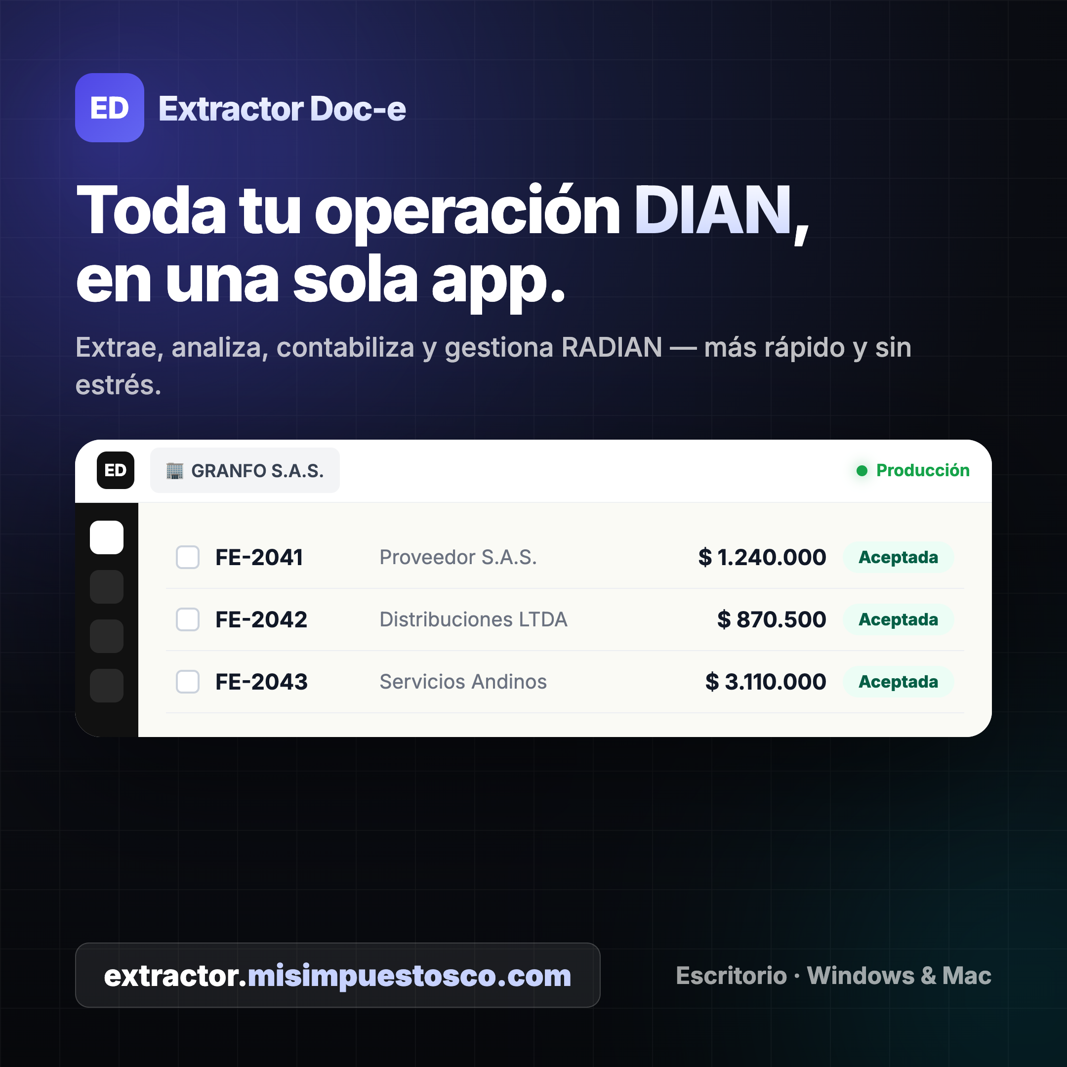 Software de escritorio para contadores de Colombia