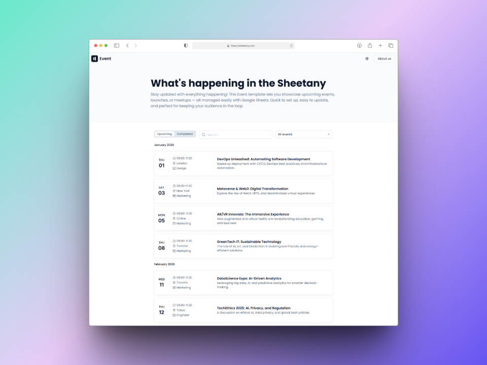 Create a Professional Event Website Without Coding Using the New Event Template
